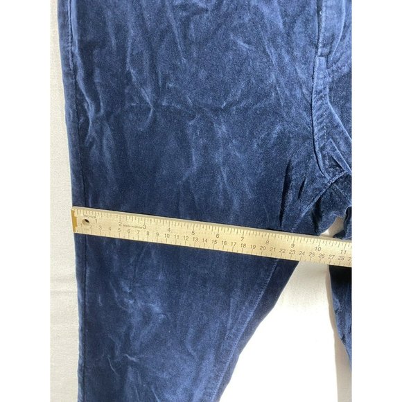 Well Worn Womens High Rise Luxe Velvet Tapered Pant 5 Pockets Size 6/28 Blue - Picture 4 of 9